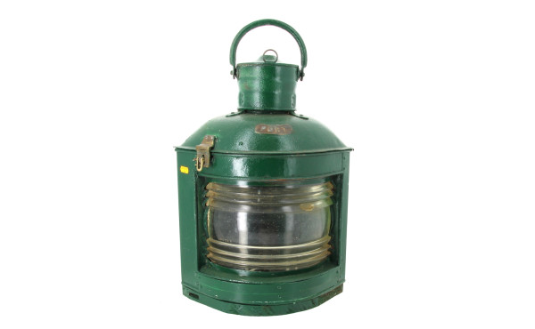 Grande lanterne de marine peinte en verr