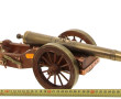 Canon miniature en bois, cuivre et laito