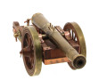 Canon miniature en bois, cuivre et laito