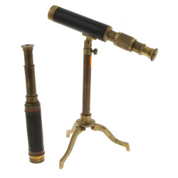 Longue vue ancienne à 3 tirants : on y j