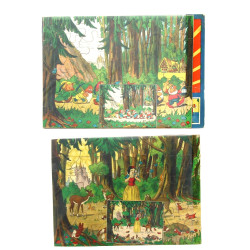 2 puzzles anciens Blanche Neige et les 7