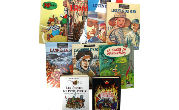 Lot comprenant 7 BD rigides dont 5 "Carn