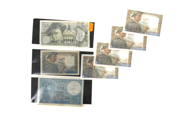 Lot de billets de banque France : 5 B 10