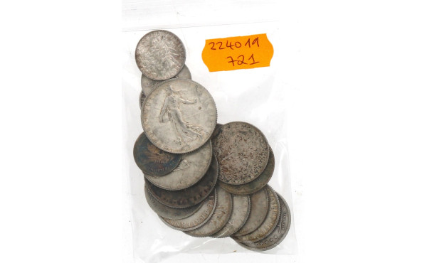 Lot de pièces en argent : 3 pièces de 2 