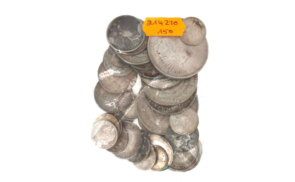 Lot de pièces de monnaie argent, différe