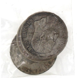 Lot de 3 pièces de 5 F écus XIXème (une 