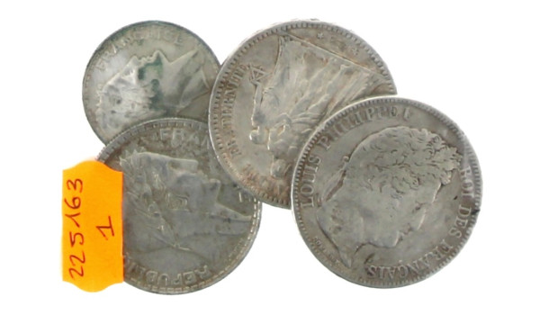 Lot de monnaies en argent: 1 p. 5 fr Ecu