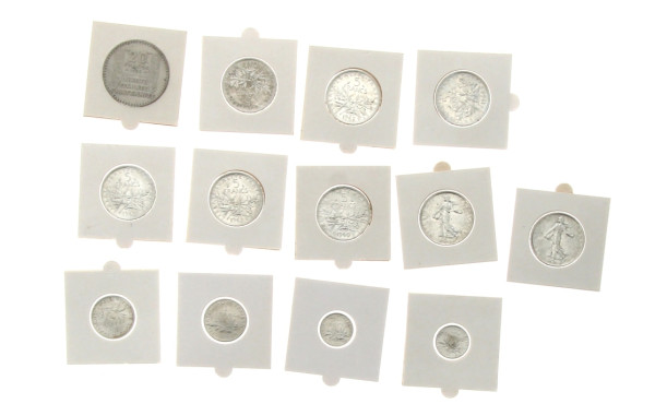 Lot de pièces en argent : 8 pièces de 5 