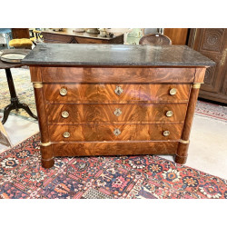 Commode de style Empire en acajou et pla