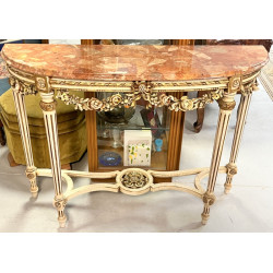 Console de style Louis XVI en bois patin