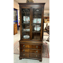 Petite bibliothèque anglaise en placage 