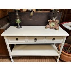 Console blanche moderne ouvrant à 3 tiro