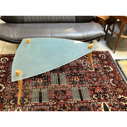 Table basse plateau en verre dépoli, piè