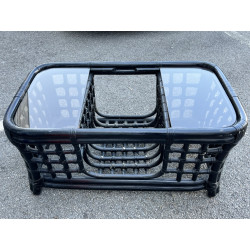 Table basse en rotin peinte en noir (qq 