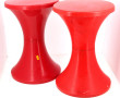 2 tabourets tamtam en plastique rouge et