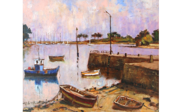 Robert Le RHUN (1936-2006) "Bateaux au q