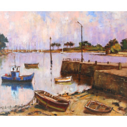 Robert Le RHUN (1936-2006) "Bateaux au q