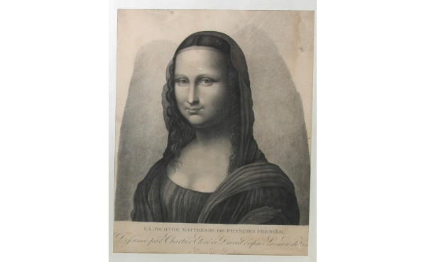 LA JOCONDE - Gravure XIXe en noir & blan
