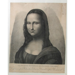 LA JOCONDE - Gravure XIXe en noir & blan