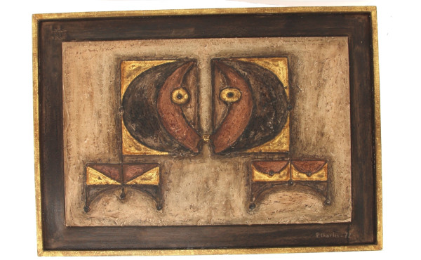 P.CHARLES (Xxème) "Visage cubique", tech