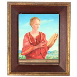 QUELLIER (Xxème) "Femme au tambourin", h