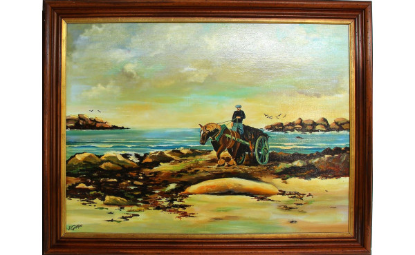 J. GESTIN (Xxème) "Charrette de goémonie