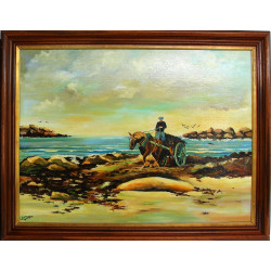 J. GESTIN (Xxème) "Charrette de goémonie