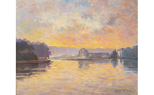 Robert Le RHUN (1936-2006) "Le port de 