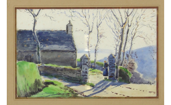 Julien HELGOUALCH (XIX-XX) "Bretonne prè