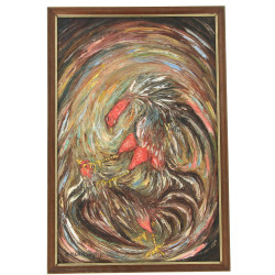 OSMIN CHRISTOPHE (1935) "Combat de coq" 