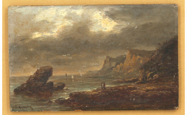 Ecole Française XIXème "Bord de côte ani