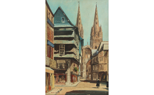 André CAROFF (Xxème) "La rue Kéréon sous