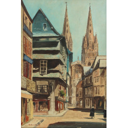 André CAROFF (Xxème) "La rue Kéréon sous