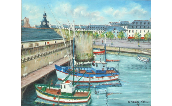 Gabriel CARADEC (1920-2004) "Concarneau,
