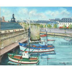 Gabriel CARADEC (1920-2004) "Concarneau,