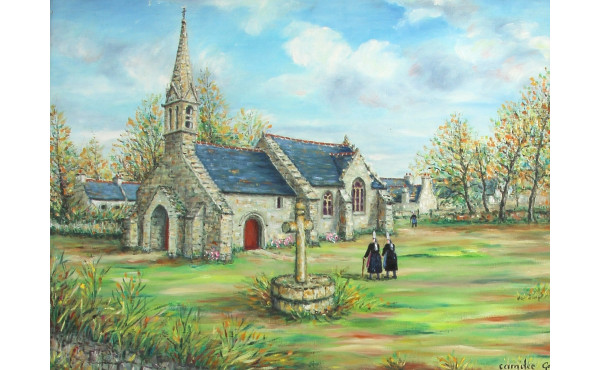 Gabriel CARADEC (1920-2004) "Chapelle Sa