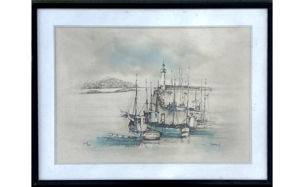 François D'IZARNY (1952) "Le port d'Erqu