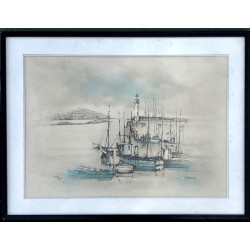 François D'IZARNY (1952) "Le port d'Erqu