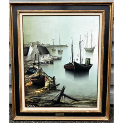 Gilbert BRIA (1933) "Bateaux de pêche au