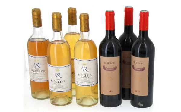 Lot de 7 bouteilles: - 3 B REIGNAC 201