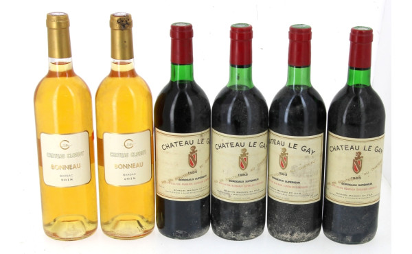 Lot de 6 bouteilles: - 4 B Ch Le GAY Bo