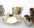 Lot de pièces en métal argenté ART DECO 