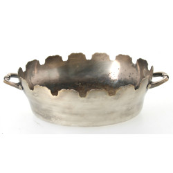 Verrière en métal argenté, H 9,5 x L 27,