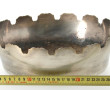 Verrière en métal argenté, H 9,5 x L 27,