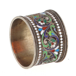 Petit anneau de serviette en argent émai