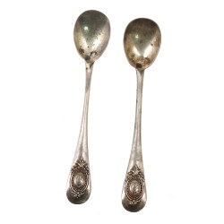 Paire de cuillères à sel en argent, poin