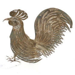 Coq décoratif en argent, poids 109,90 gr