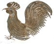 Coq décoratif en argent, poids 109,90 gr