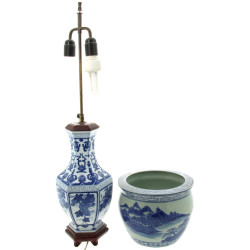CHINE fin Xxème - Pied de lampe (H 41,5 