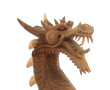 Tête de dragon en bois sculpté, H 24 cm